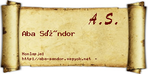 Aba Sándor névjegykártya