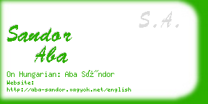 sandor aba business card